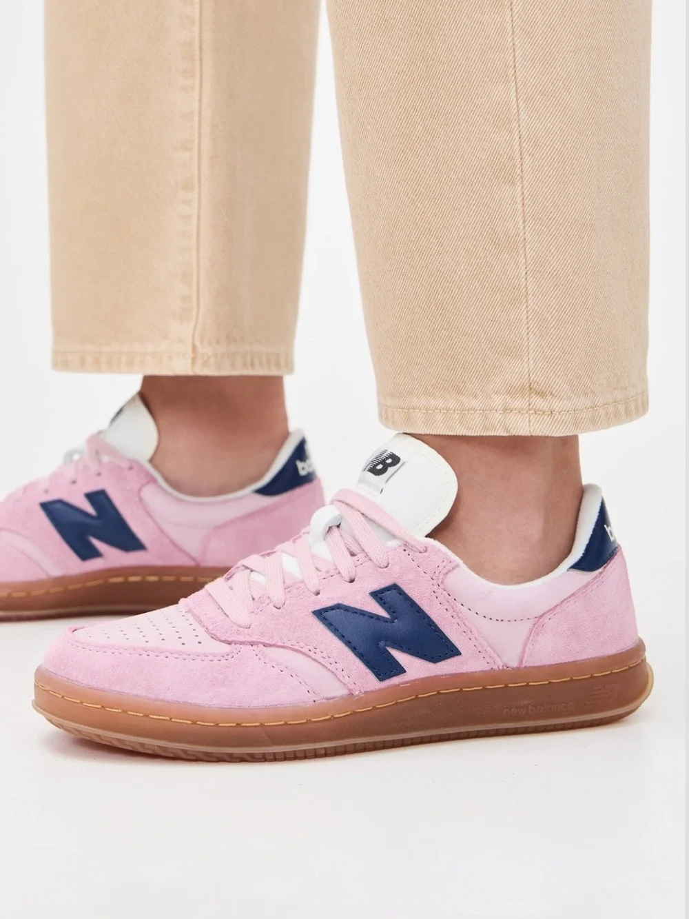Brand New Balance T500 size 7.5 Pink Blue Suede Sneakers trainers shoes tennis